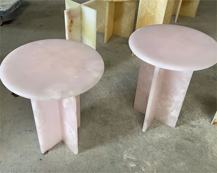 pink Onyx Side Table pink Onyx Side Table