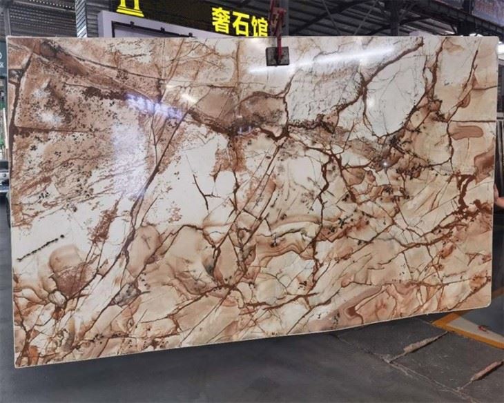 Gold Roma Quartzite  slab for kitchen counters