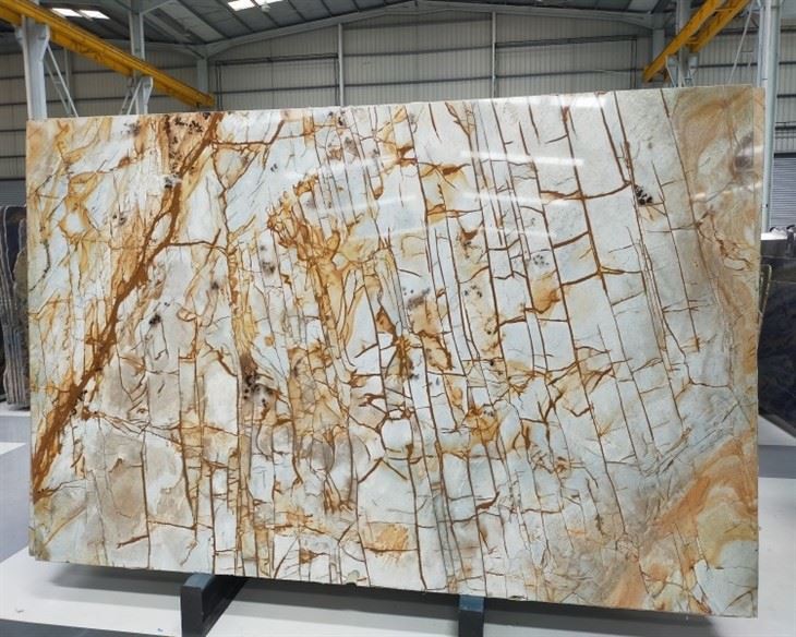 Gold Roma Quartzite kitchen counters