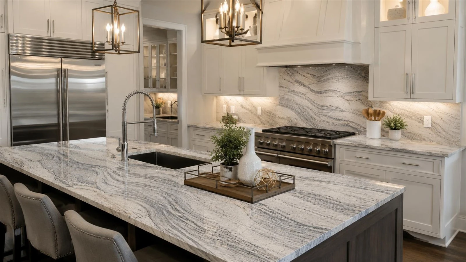 viscount-white-granite-kitchen-countertop-modern viscount-white-granite-kitchen-countertop-modern